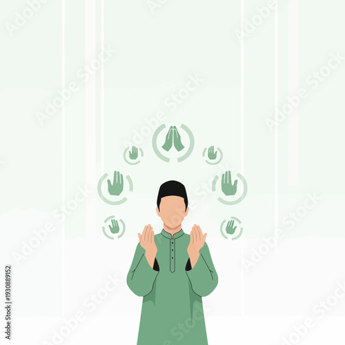 Man Praying With Spiritual Aura And Divine Connection