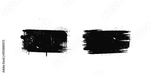 Grunge spray paint graffiti stencil frames.  Black vector rectangles and squares. Airbrushing paint banners, splatter ink shapes. Places for text or pictures. Graffiti spray paint element.