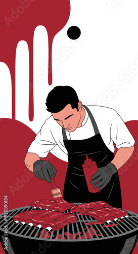 Mastering Barbecue Grilling Delicious Ribs with Savory Sauce Application