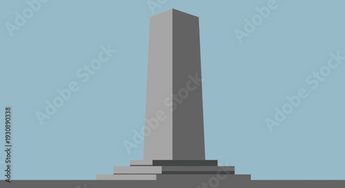 Minimalist Abstract Monument Against Clear Sky Background