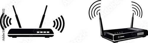 Wireless router and modem illustration