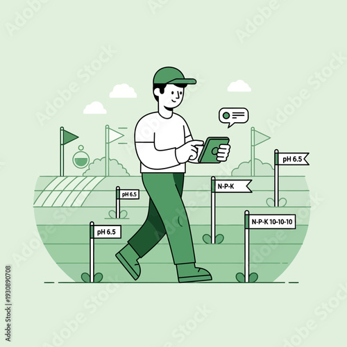 Modern Farmer Using Digital Tablet For Precision Agriculture Field Management