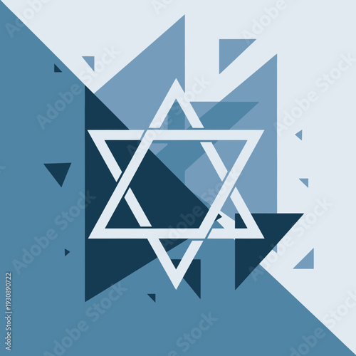 Modern Geometric Star Of David Abstract Background Design