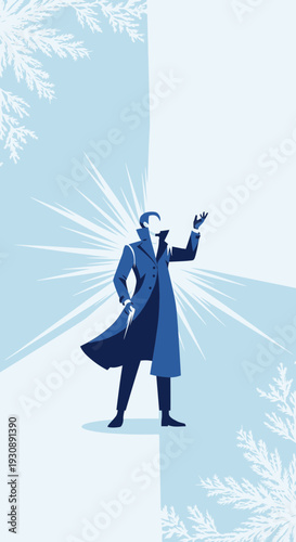 Mysterious Figure Conjuring Winter Magic With An Ice Cold Aura