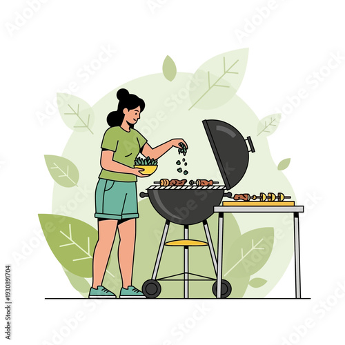 Outdoor Grilling Fun With Delicious Barbecue Seasoning And Cooking