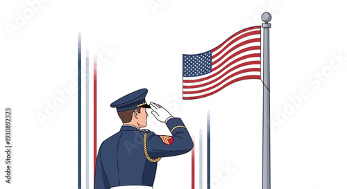 Patriotic Salute Honors American Flag and Military Service