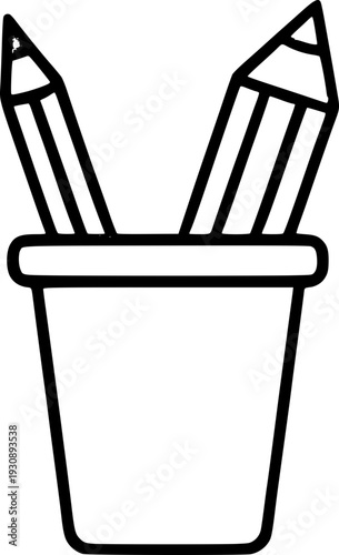 Minimalist and clean vector outline of pencils. Perfect for educational designs, posters, presentations, websites, social media, and learning materials.