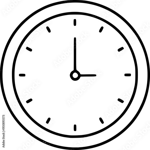 Minimalist and clean vector outline of a clock. Perfect for educational designs, posters, presentations, websites, social media, and learning materials.