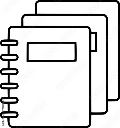 Minimalist and clean vector outline of notebooks. Perfect for educational designs, posters, presentations, websites, social media, and learning materials.