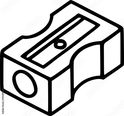 Minimalist and clean vector outline of a sharpener. Perfect for educational designs, posters, presentations, websites, social media, and learning materials.