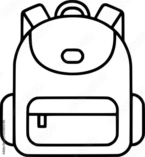 Minimalist and clean vector outline of a backpack. Perfect for educational designs, posters, presentations, websites, social media, and learning materials.