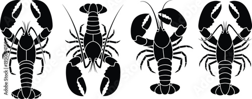 Lobster Collection Silhouettes Commercial Licensing