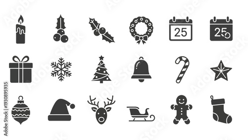 Christmas icons set