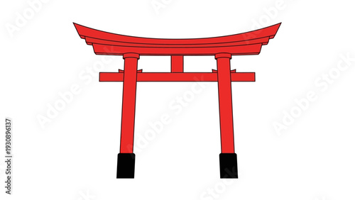 A red Shinto torii gate.
