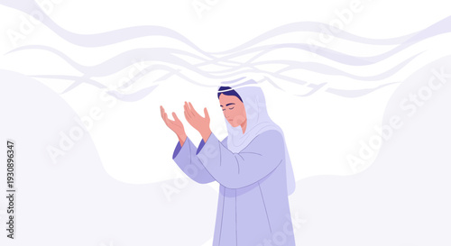 Person Praying With Open Hands Towards Sky Spiritual Moment