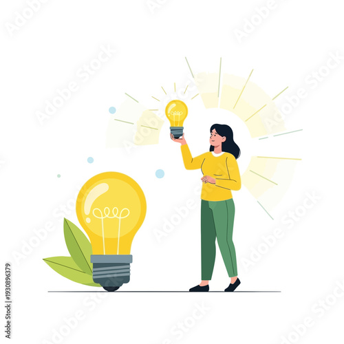 Person Holding Light Bulb Inspiring Bright New Idea Generation