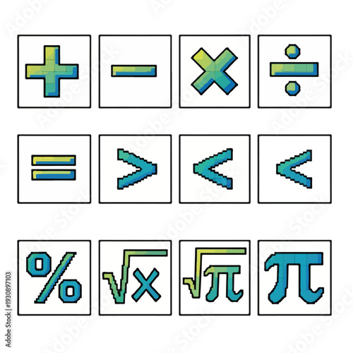 Mathematical Symbols Icons Set