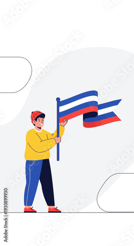 Proudly Waving National Flag Demonstrating Unity and Patriotism