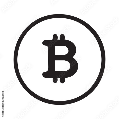 Bitcoin Cryptocurrency Icon – Digital Currency and Blockchain Symbol