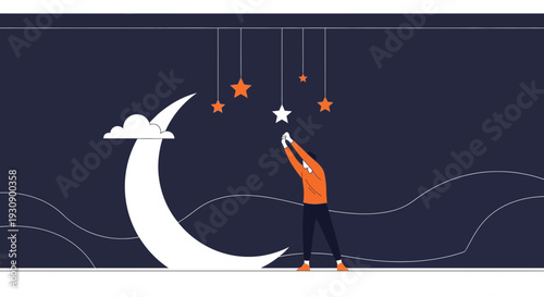 Reaching For Stars Against The Night Sky