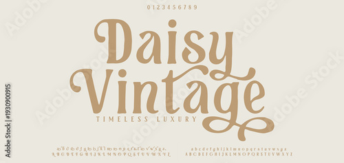 Luxury beauty font alphabet logo. Typography beautiful fashion elegant classic letters serif italic fonts wedding vintage retro casters logos. vector illustration