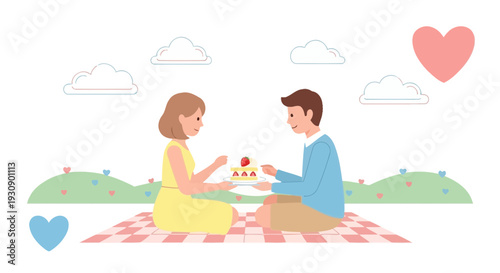 Romantic Picnic Celebration With A Sweet Treat And Heartfelt Moments