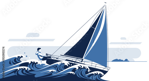 Sailing Through Rough Seas Solo Adventure Bold Nautical Voyage