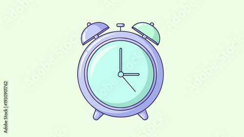 Minimalist pastel alarm clock isolated on a light background, symbolizing time.