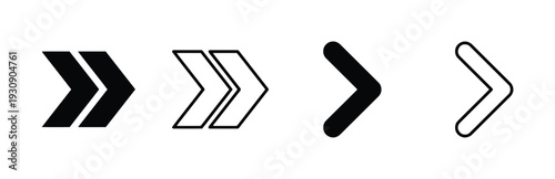 Arrow icons set forward direction symbols.