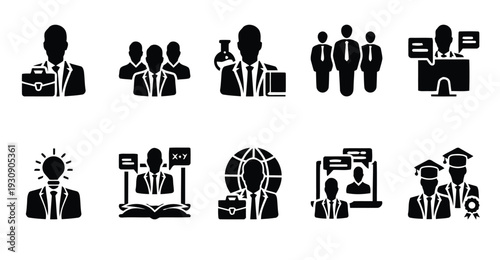 Business people icons for professional collaboration and education