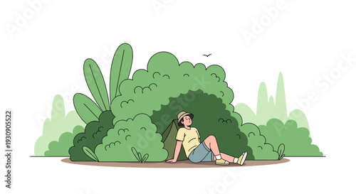 Serene Summer Camping Adventure Amidst Lush Greenery