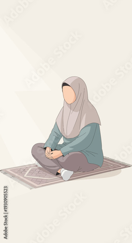 Serene Muslim Woman In Prayer A Moment Of Devotion And Peace