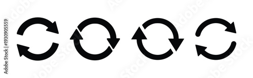 Circular arrow icons representing refresh and reload action in vector format