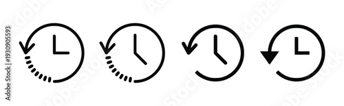 Clock and circular arrow icons representing time passing history and repeat functions