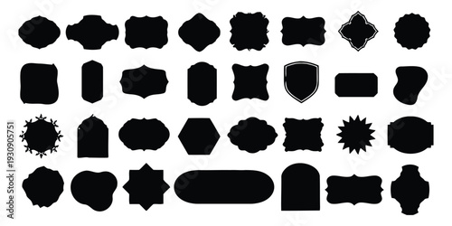 Collection of decorative black frames and borders for design elements and page decoration