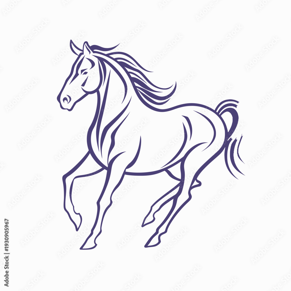 Obraz premium Elegant vector illustration of a running horse on white background