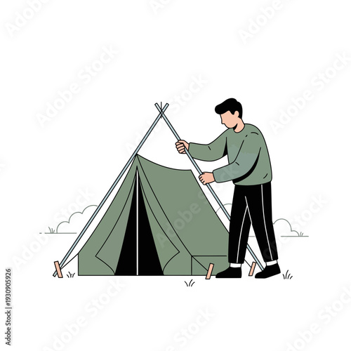 Setting Up A Campsite In The Great Outdoors Nature