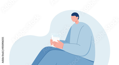 Simple Man Holding A Refreshing Glass Of Milk