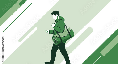 Solo Traveler With Rolled Pack Adventuring Through Minimalist Design