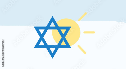 Star Of David Shining Bright Under A Yellow Sun