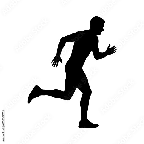 Silhouette of a runner in motion showcasing athletic form and speed.