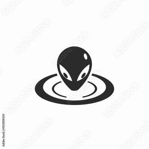 Minimalist alien head graphic space and extraterrestrial concept illustration
