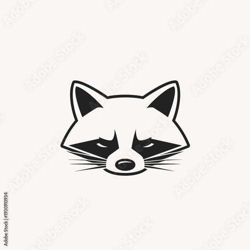 Stylized raccoon head illustration on a neutral background for design purposes