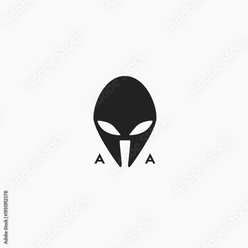 Abstract alien face icon modern design for science fiction concepts