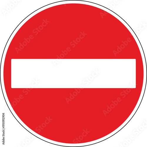 Free Download No Entry Traffic Sign Vector; UK Road Sign 616 Red Prohibitory Vector - GFXLoad