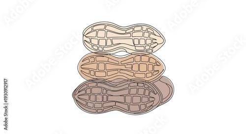Stacked Sneaker Soles Different Colors.