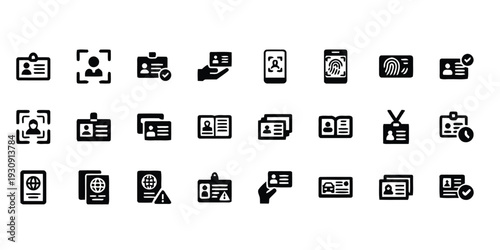 Identification card and document icons for personal verification and access control