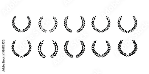 Laurel wreath collection, symbols of victory, achievement and excellence