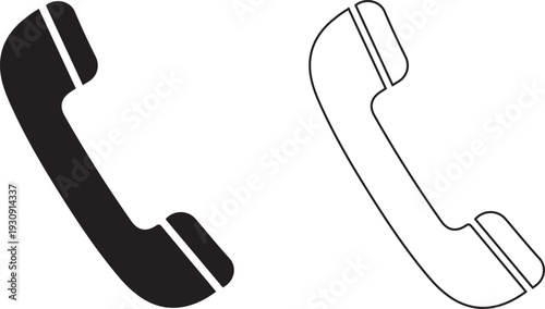 Two telephone handsets illustration