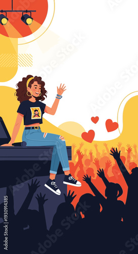 Vibrant Concert Performance With Energetic Crowd And Loving Fans